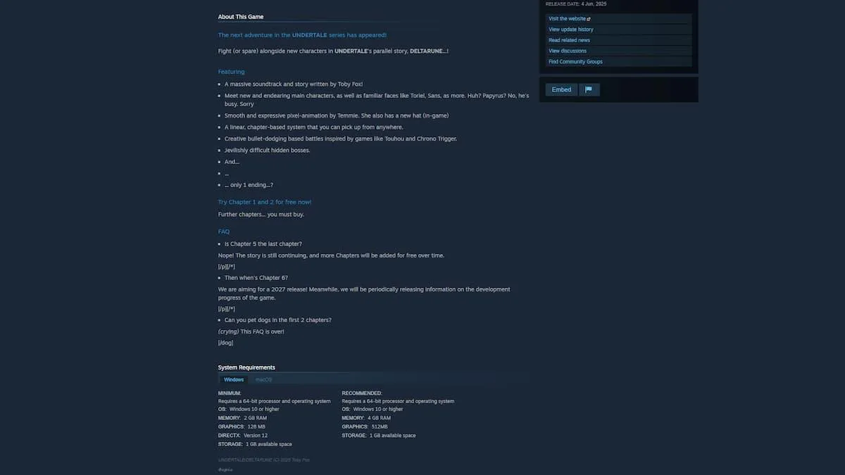 Deltarune Chapter 6 được Steam xác nhận ra mắt năm 2027: dự đoán khung thời gian và nội dung đáng mong đợi