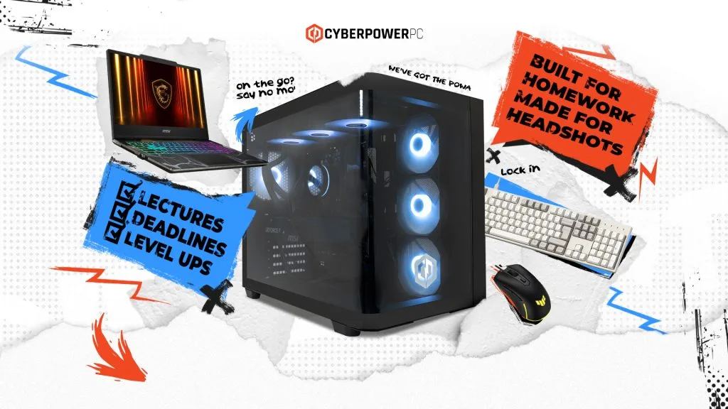 CyberPowerPC giảm giá mạnh PC, laptop và phụ kiện cho mùa tựu trường