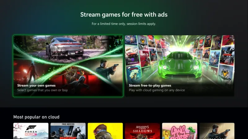 Xbox khởi chạy thử nghiệm dịch vụ game streaming hỗ trợ quảng cáo cho Insiders