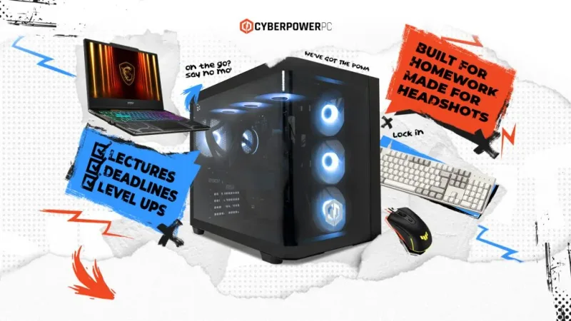 CyberPowerPC giảm giá mạnh PC, laptop và phụ kiện cho mùa tựu trường